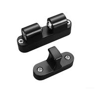 babominimer Zinc Alloy Invisible Door Stopper with Rubber Buffer, Non-Punching Floor Mounted Door Holder for Home, Anti-Pinch Catch in Gloss Chrome/Brushed/Black(Black)