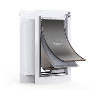 Baboni 3-Flap Pet Door for Wall, Steel Frame and Telescoping Tunnel, Aluminum Lock, Double Flap Dog Door and Cat Door, Strong and Durable (Pets Up to 40 Lb) -Medium