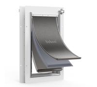 Baboni 3-Flaps Pet Door for Interior and Exterior Doors, Steel Frame and Telescoping Tunnel, Strong and Durable Dog Door (Pets Up to 40 Lb) -Medium