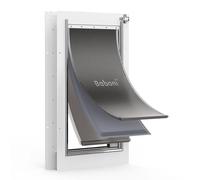 Baboni 3-Flaps Pet Door for Interior and Exterior Doors, Steel Frame and Telescoping Tunnel, Strong and Durable Dog Door (Pets Up to 100 Lb) -Large