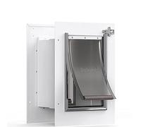 Baboni Pet Door for Wall, Steel Frame and Telescoping Tunnel, Aluminum Lock, Double Flap Dog Door and Cat Door, Strong and Durable (Pets Up to 12 Lb) -Small