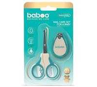 BABOO® Baby Nail Care Set - Newborn & Infant Manicure Kit with Safety Scissors & Precision Nail Clippers, BPA-Free, Stainless Steel, Rounded Tips for Delicate Nails, Lagoon Fiesta