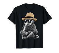 Baboon Coffee Print Sunglasses Motif T-Shirt