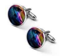 Baboon Colorful Monkey Elegant Men’s Cufflinks Lightweight Alloy Cuff Links Clothing Accessories for Shirts Formal 2.0cm