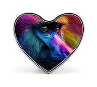 Baboon Colorful Monkey Unisex Novelty Brooches & Pins Heart Metal Lapel Badge for Clothing Shawl Hat