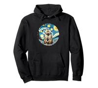 Baboon Monkey Ape Zoo Animal - Van Gogh Starry Night Style Pullover Hoodie