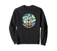 Baboon Monkey Ape Zoo Animal - Van Gogh Starry Night Style Sweatshirt