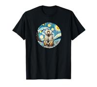 Baboon Monkey Ape Zoo Animal - Van Gogh Starry Night Style T-Shirt