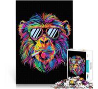 Baboon Monkey SunglassesJigsaw Puzzles 1000 Piece for Adults Difficult and Challenge for is ideal as a gift for the whole family 38x26cm