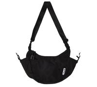 Baboon To the Moon Womens Black Crescent Brand-patch Recycled-polyester Crossbody Bag 22x31x7.1cm