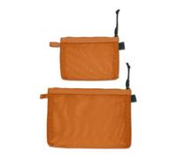 Baboon to the Moon Monomesh Pouch Set - Ultra-Light, Durable Travel and Storage Organizer with Transparent Design - Perfect for Toiletries, Accessories, Cosmetics, and Tech Gear, Caramel, Mesh Pouch
