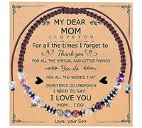 BABORI Morse Code Bracelets for Women Men Girls Mothers Day Fathers Day Birthday Christmas Anniversary Memorial Graduation I Love You Tiger Eyes Imperial Stone Beads Bracelet Jewelry Gifts, 16 inches