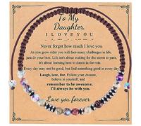 BABORI Morse Code Bracelets for Women Men Mothers Day Fathers Day Birthday Christmas Anniversary Memorial Graduation I Love You Tiger Eyes Imperial Stone Beads Bracelet Jewelry Gifts, 7.5 inches