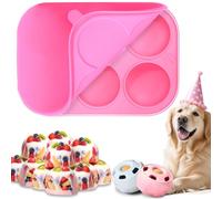 BABORUI 6 Cavities Silicone Dog Treat Molds with Lid for Woof Pupsicle & WOOF Party Pupsicle Large 25-75lbs, Reusable Silicone Popsicle Molds for Making Mix Refills Pops Popsicle Treats (Pink L & Lid)