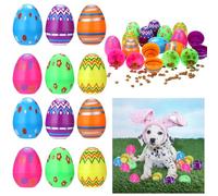 BABORUI Easter Dog Toys, 12PCS Plastic Eggs for Easter Egg Hunt, Interactive Dog Enrichment Toys, Funny Find and Seek Dog Toy to Keep Them Busy