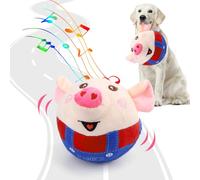 BABORUI Interactive Dog Toys Pig, Jumping Squeaky Dog Toys with Recording and Music Modes, Rechargeable Moving Dog Chew Toys for Small/Medium/Large Dogs to Keep Them Busy(Red Pig)