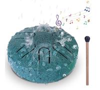 BABORUI Rain Drum for Outside Garden - 3 Inch 6 Notes Steel Tongue Drum Rain Chime, Malachite