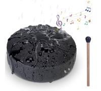BABORUI Rain Drum for Outside Garden - Upgraded Non Waterlogging Rain Drum for Outside when It Rains, 3 Inches 6 Notes Steel Tongue Drum Rain Chime, Mini Outdoor Rain Drum Instrument(Black)