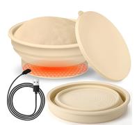 BABORUI Sourdough Starter Kit, Foldable Sourdough Starter Warmer with 4 Adjustable Temperature, Sourdough Proofing Basket, Sourdough Bread Baking Supplies