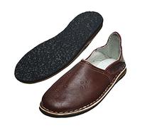 Babouches Moroccan Slippers in Genuine Leather - Comfortable and Robust for Indoor or Outdoor Brown Size: 10 UK
