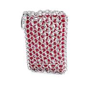 BabriInta Cast Iron Cleaner,Premium 316 Stainless Steel Chainmail cast Iron Scrubber Set Silicone Insert Chain Scrub for Cast Iron Pan Metal Scraper Brush for Cast Iron Cleaning Sponge Tool Kit Set