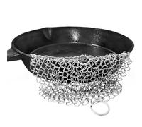 BabriInta Cast Iron Skillet Cleaner 316L Stainless Steel Chainmail Scrubber for Cast Iron Pans,Glassware Dutch Oven Skillet Wok