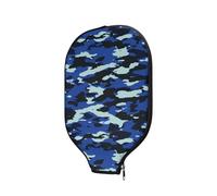 Babrukda Blue Camo Pickleball Paddle Covers Fits Most Rackets 1 Pack Paddle Case Racket Covers Universal Size Pickleball Paddles Cover Zippered Pickleball Racket Case Protection