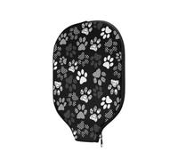 Babrukda Dog Paws Print Paddle Case Racket Covers Fits Most Rackets Pickleball Paddle Covers 1 Pack Black Pickle Balls Paddles Cover Universal Size Padded Pickleballs Protection