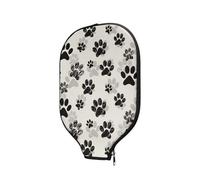 Babrukda Dog Paws Print Pickleball Paddle Covers Only Paddles Holder Sleeve Fits Most Rackets 1 Pack Paddle Case Racket Covers Universal Size Pickleball Accessory and Gift White