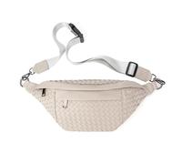 Babs + Birdie The Riley Woven Leather Sling Bag, Light Gray, 14 x 3.5 x 5 inches