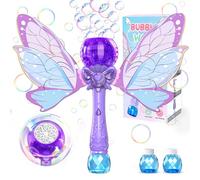 Babuloo Butterfly Bubble Wand, Portable Automatic Bubble Machine for Kids 10000+ Bubbles with Lights/2 Bubble Solution,10 Holes Bubble Making Toys for Outdoor Party Wedding Boys Girls 345678-Purple
