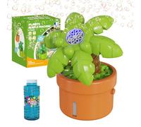 Babuloo Coconut Tree Bubble Machine, Automatic Plant Bubble Blower Machine for Kids Baby with Solution/Lights, 8000+ Bubbles Electric Bubble Maker Toys for Outdoor Party Wedding, Orange