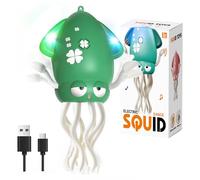 Babuloo Dancing Octopus Toy for Kids, Electric Crawling Octopus Toy with Music/Lights/Rechargeable Battery, Light up Magic Moving Squid Toys for Baby Boy Girl 3 4 5 6+ Year Old Birthday Gifts, Green
