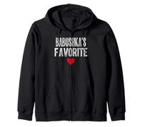 BABUSHKA’S Favorite Heart Graphic Mothers Day grandchild Zip Hoodie