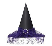 BABWWNIX Halloween Witch Hat, Halloween Costume Witches Hats for Women, Spiders Wizard Cap Novelty Cosplay Hats for Party (C-Purple, 15.35 * 13.78inch)