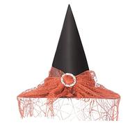 BABWWNIX Halloween Witch Hat, Halloween Costume Witches Hats for Women, Spiders Wizard Cap Novelty Cosplay Hats for Party (C-Orange, 15.35 * 13.78inch)