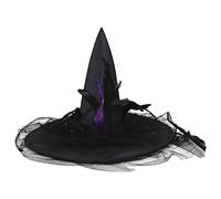 BABWWNIX Halloween Witch Hat, Halloween Costume Witches Hats for Women, Spiders Wizard Cap Novelty Cosplay Hats for Party (Black, 19.69'*15.75inch)