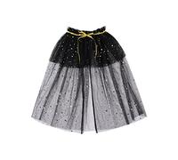 BABWWNIX Toddler Kids Little Girl Halloween Cape Costumes Sequins Mesh Tulle Fairy Cloak Dress Up Witch Sparkle Party Outfit (Black, XL)