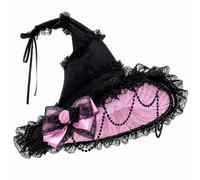 BABWWNIX Women's Witch Hat Lolita Magic Wizard Hat Halloween Costume Accessory (Pink, One Size)