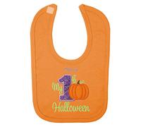 Baby 1st Personalised Applique Halloween Bib (Orange)