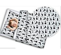 BABY 2PC BEDDING FIT JUNIOR BED 150x120cm PILLOWCASE DUVET COVER Black Cat