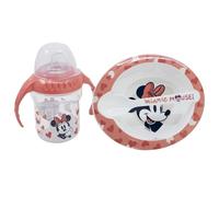BABY 3 PCS SET IN GIFT BOX (TRAINING MUG, BOWL, SPOON) MINNIE MOUSE HEART FULL