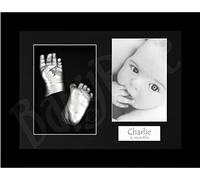 Baby 3D Hand Foot Casting Kit 9x12" Black Frame Silver Paint by BabyRice