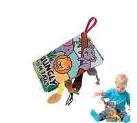 Baby Activity Book,Crinkly Jungle Book - Early Learning Sooth Toy, Touch and Feel Fabric Sensory Play Activities for Early Development