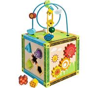 Baby Activity Cube Play Center | Activities Include Bead Mmaze, Abacus, Sorting Blocks, Noughts & Crosses and Other Games | Ages 1+