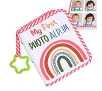 Baby Album - Baby Memories Book | Rainbow Printed Notebook with Hook Star for First Birthday School Family New Parents Mother's Day