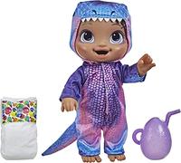Baby Alive Dino Cuties Doll Tyrannosaurus Doll Accessories Drinks Wets T-Rex Dinosaur Toy for Kids Ages 3 Years and Up Black Hair