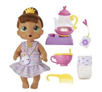 Baby Alive Bubbly Tea Party Sophia Sparkle Doll with Teapot Accessories, Brown Hair, 11 Inches, Toy for 3 Year Old Girls and Boys & Up