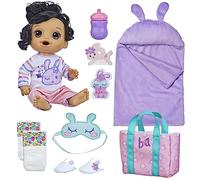 Baby Alive Bunny Sleepover Baby Doll, Bedtime-Themed 12-Inch Dolls, Sleeping Bag & Bunny-Themed Doll Accessories, Toys for 3 Year Old Girls and Boys and Up, Brown Hair (Amazon Exclusive)