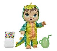 Baby Alive Dino Cuties Doll, Stegosaurus, Doll Accessories, Drinks, Wets, Stegosaurus Dinosaur Toy for Kids Ages 3 Years and Up, Brown Hair